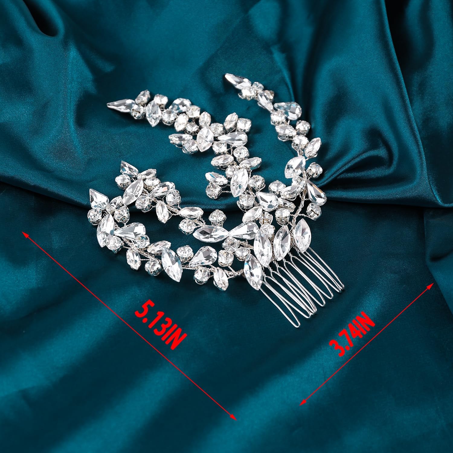 Wedding Hair Comb Bridal Headpiece Handmade Rhinestone Bride Hair Accessories for Women and Girls