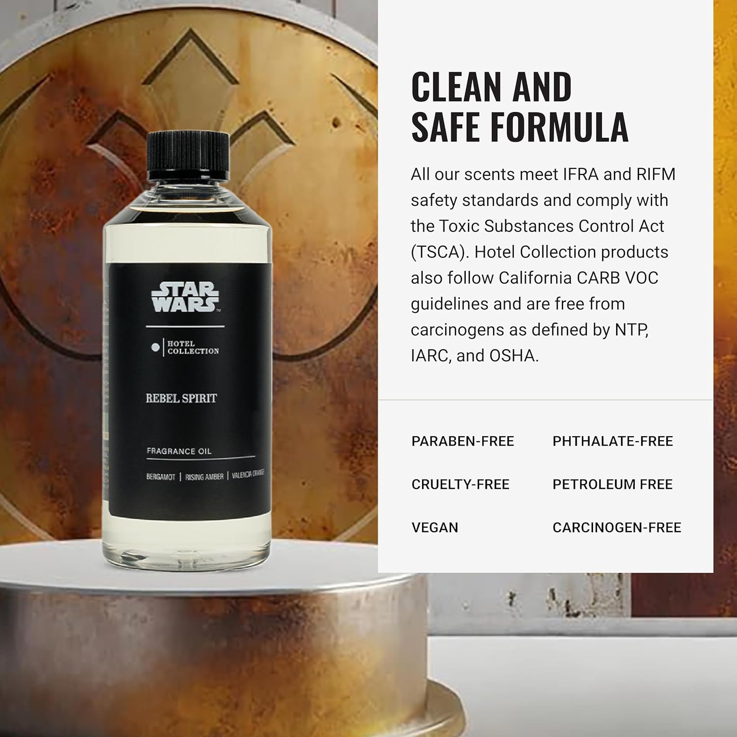 Hotel Collection | Star Wars ™ - Rebel Spirit Fragrance Oil | Light Side | Luxury Essential Oil Diffuser | Aromatherapy Scent Diffuser Oil | Bergamot, Amber, Valencia Orange1.7 fl oz, 50 mL