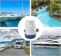 Vista 5 de Bombas de sentina 3700 GPH de 12 V y 24 V, bombas de sentina eléctricas sumergibles para plomería marina, bomba de sentina eléctrica marina