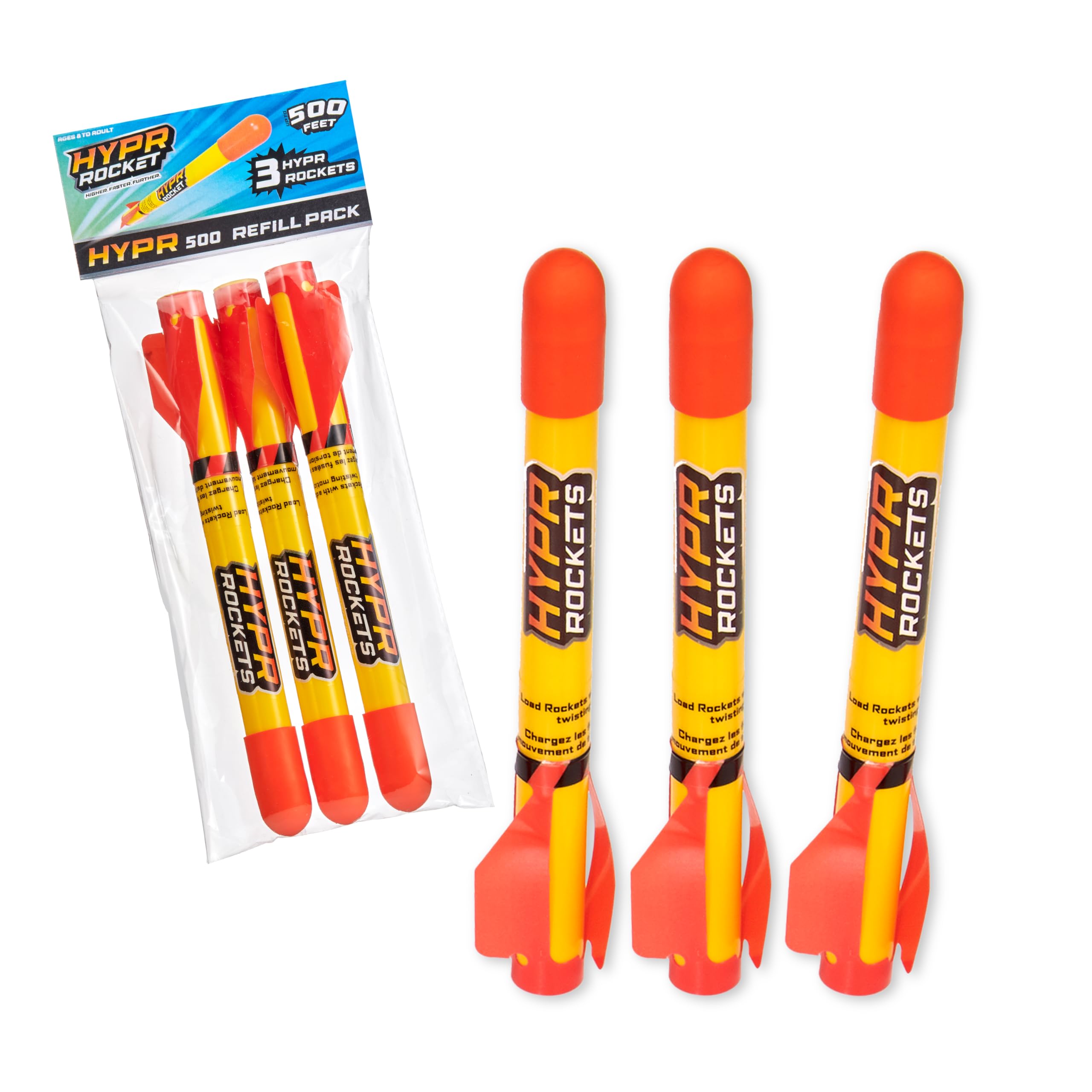 WOW! STUFF HYPR Rocket Refill Pack | 3 Pack of the Highest Flying Rockets | Suitable for HYPR Rocket Outdoor toy | Toys for Boys and Girls 5,6,7,8,9 up to Adults