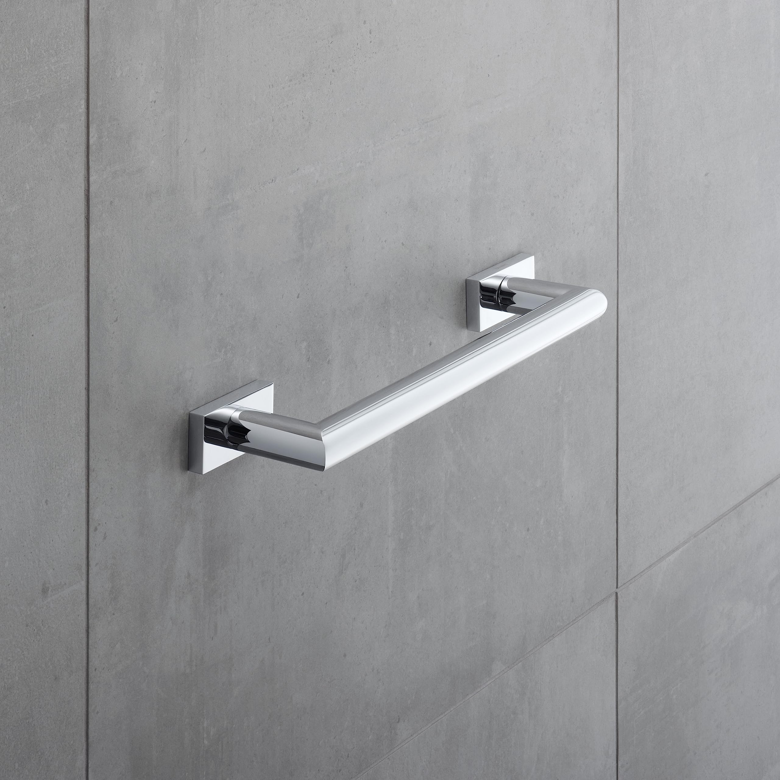 Duravit Wannengriff Karree, Haltegriff Bad auch als Handtuchhalter, Badewannengriff, Duschgriff, Sicherheitsgriff, 30 cm Länge, Chrom