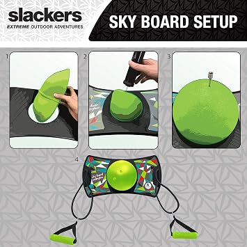 slackers LED Sky Board - Fun Pogo Jumper Board with Motion Activated LED Lights - Built In Side Grip Handles for Added Tricks and Fun - Great at Building Balance and Agility while Playing