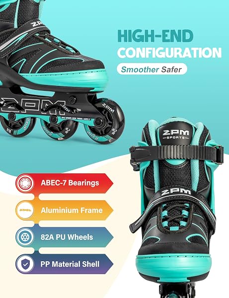 2PM SPORTS Regulable Patines en línea para Hijo para niños y niñas con Ruedas de PU 82A - 3