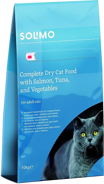 Amazon Brand - Solimo - Complete Dry Cat Food with Salmon, Tuna, and Vegetables, 10kg