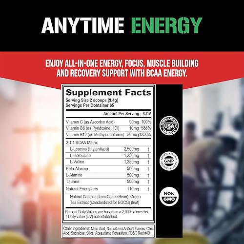 Vista 5 de Evlution EVL BCAAs Polvo de Aminoácidos - Polvo BCAA Energy Pre Entrenamiento para Recuperación Muscular, Crecimiento Magro y Resistencia - Bebida