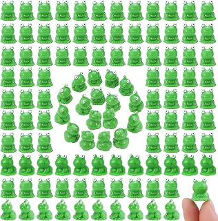 220 Pcs Mini Resin Frogs Green Plastic Miniature Tiny Figurines Tiny Frogs for Fairy Garden Moss Landscape DIY Craft Accessories Home Ornament and Dollhouse Birthday Party Favors