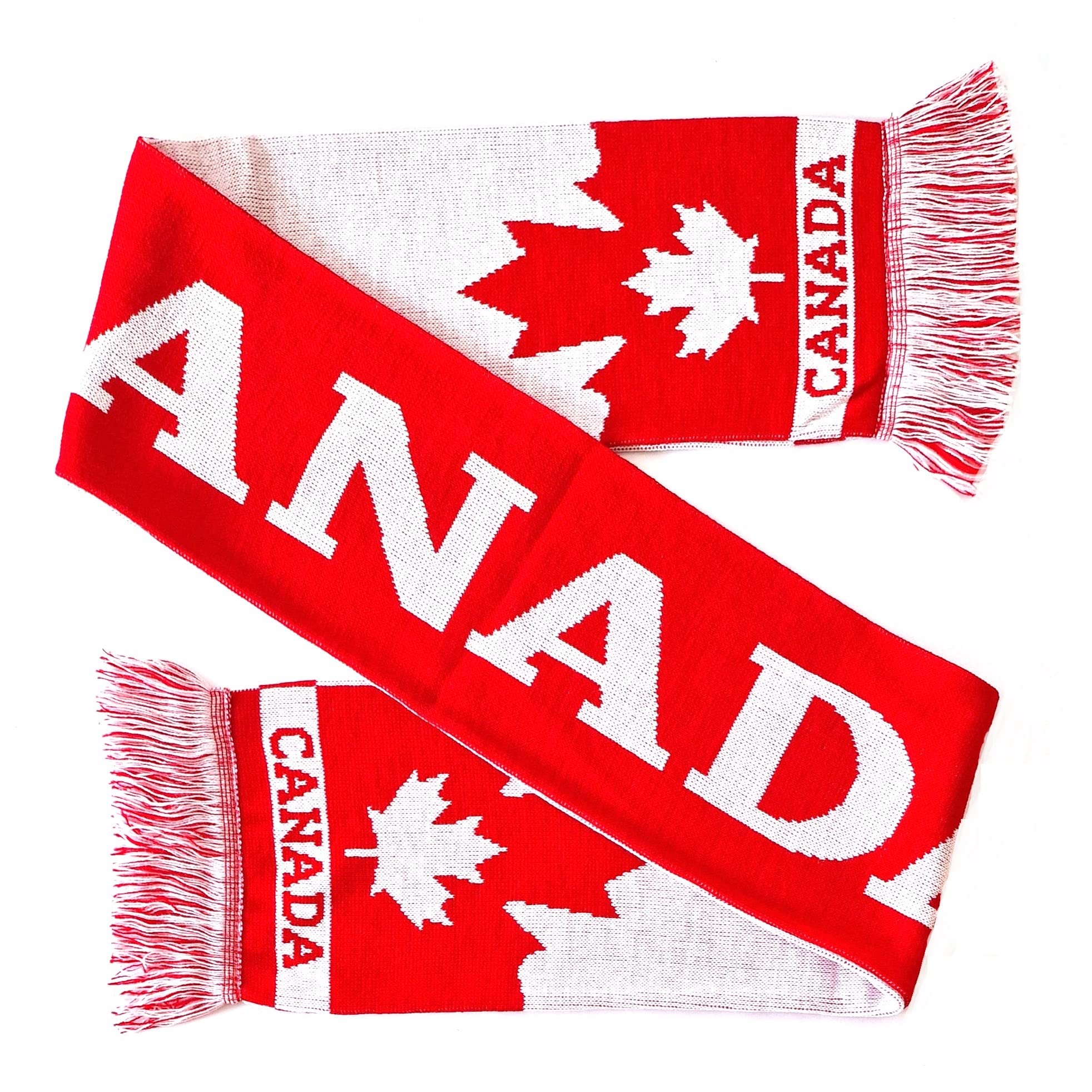 Bufanda de punto de fútbol de Canadá (hoja de arce)