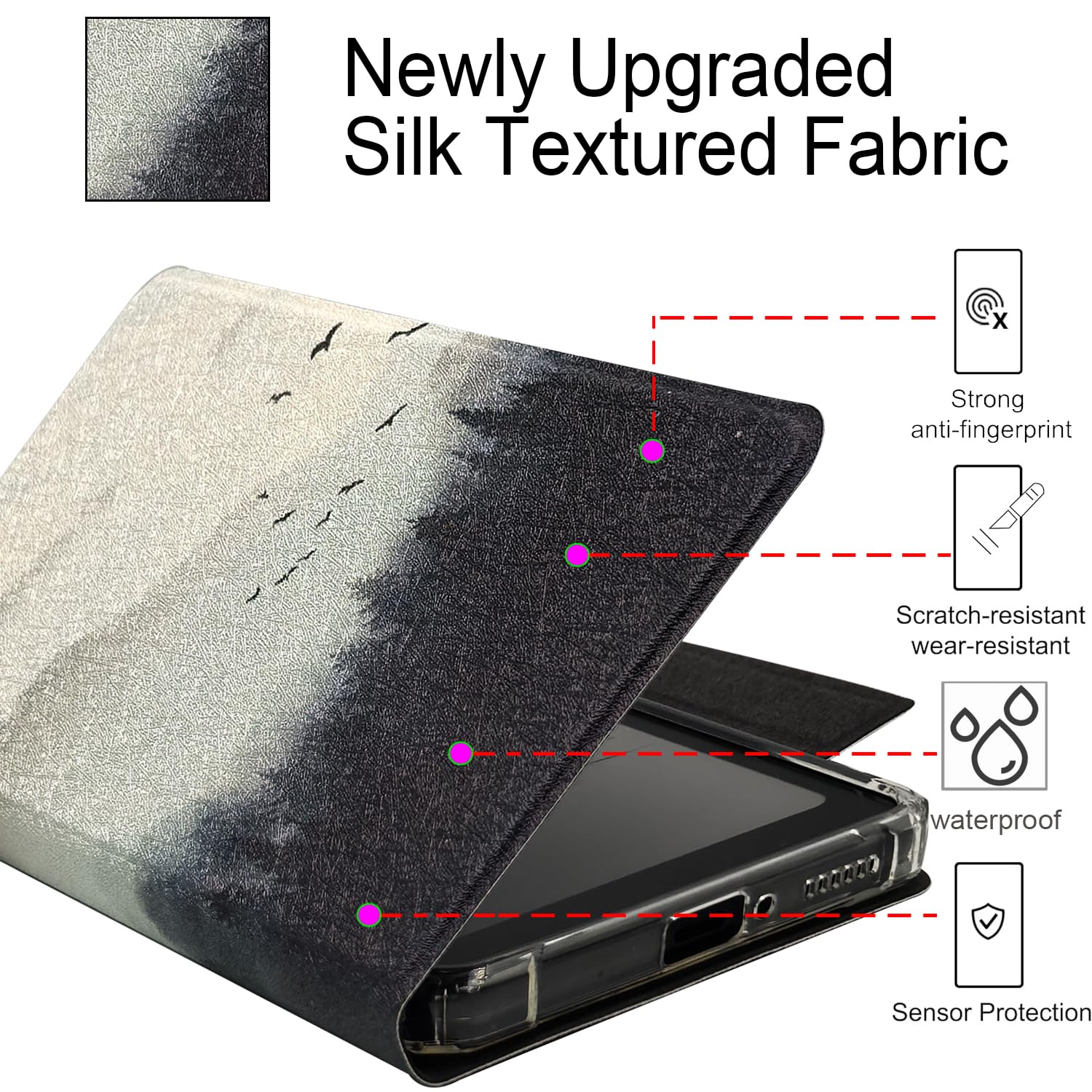 2in1 Magnetic Detachable Flip Case for Onyx Boox Palma2 Pro (2025 Released) TPU Transparent Cover with Auto Sleep/Wake, Magnetic Closure Buckle (Misty Forest) — view 2