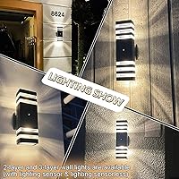 Vista 7 de tewei Juego de 4 Lámparas de Pared para Exterior Modernas, Iluminación de Anochecer a Amanecer, Lámpara de 2 Capas Negra para Exterior, Luces IP65