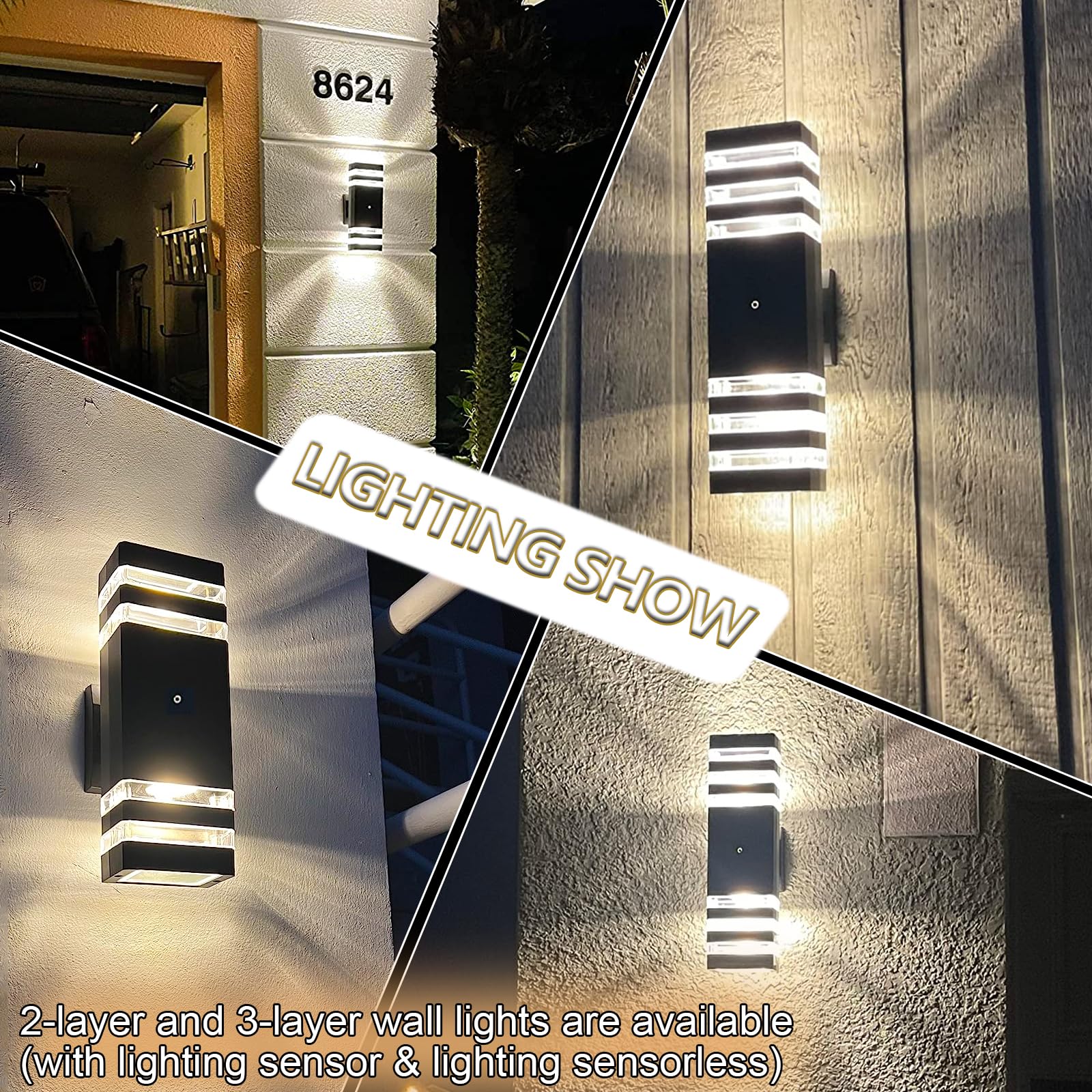 Snapklik.com : Tewei 6 Pack Dusk To Dawn Outdoor Lighting, Modern Black
