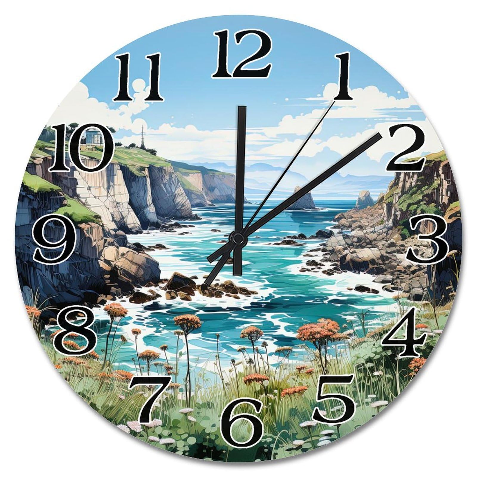 Horloge en bois silencieuse de 30,5 cm pour une décoration de ferme apaisante