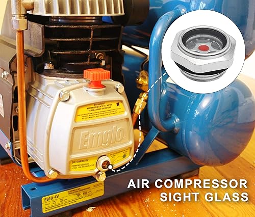 Miniatura 5 de Rierdge 4 unids compresor de aire aceite vista vidrio 34 pulgadas NPT aceite líquido medidor de nivel macho roscado aleación de aluminio indicador