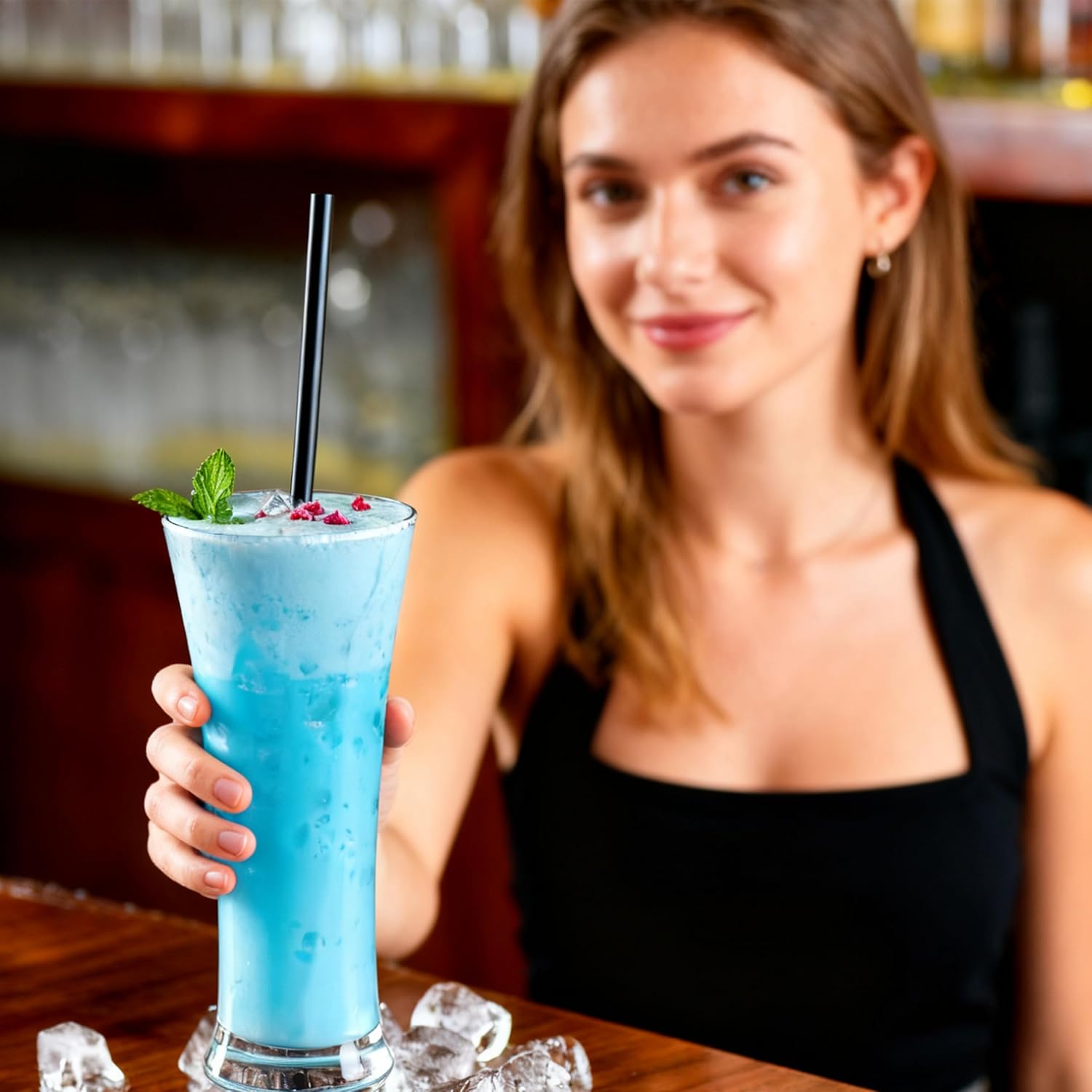 100PCS Disposable Straws for 40 Oz Tumbler, 12in Extra Long Individually Wrapped Straws for Stanley 40 Oz 30 Oz 20 Oz Cup, Black - Image 7