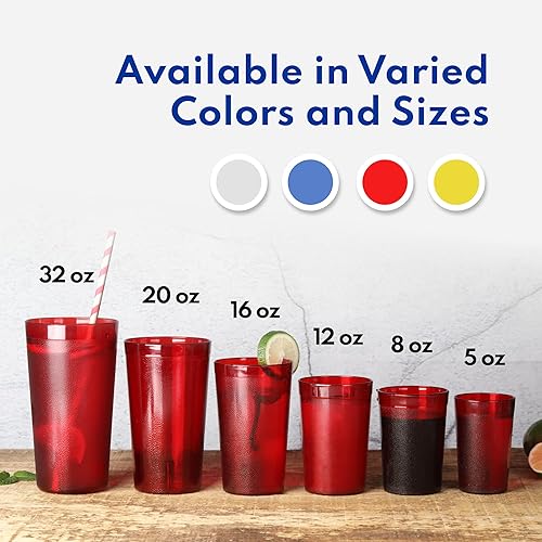 Miniatura 8 de New Star Foodservice 46311 - Vaso para bebidas, apilables, de plástico SAN comercial resistente a la rotura, 12 onzas, transparente, juego de 72