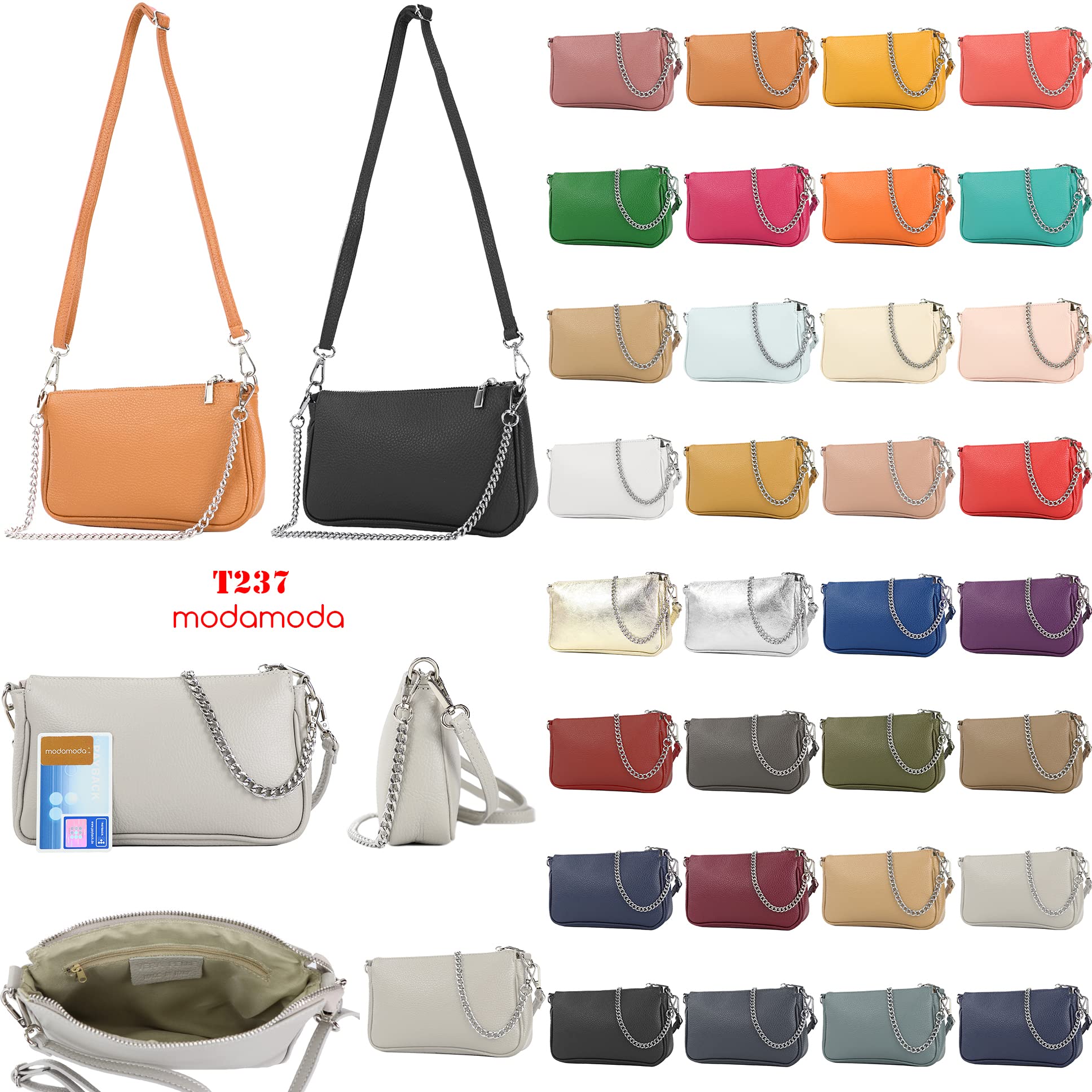 modamoda de - T237 - Borsa a tracolla piccola in pelle