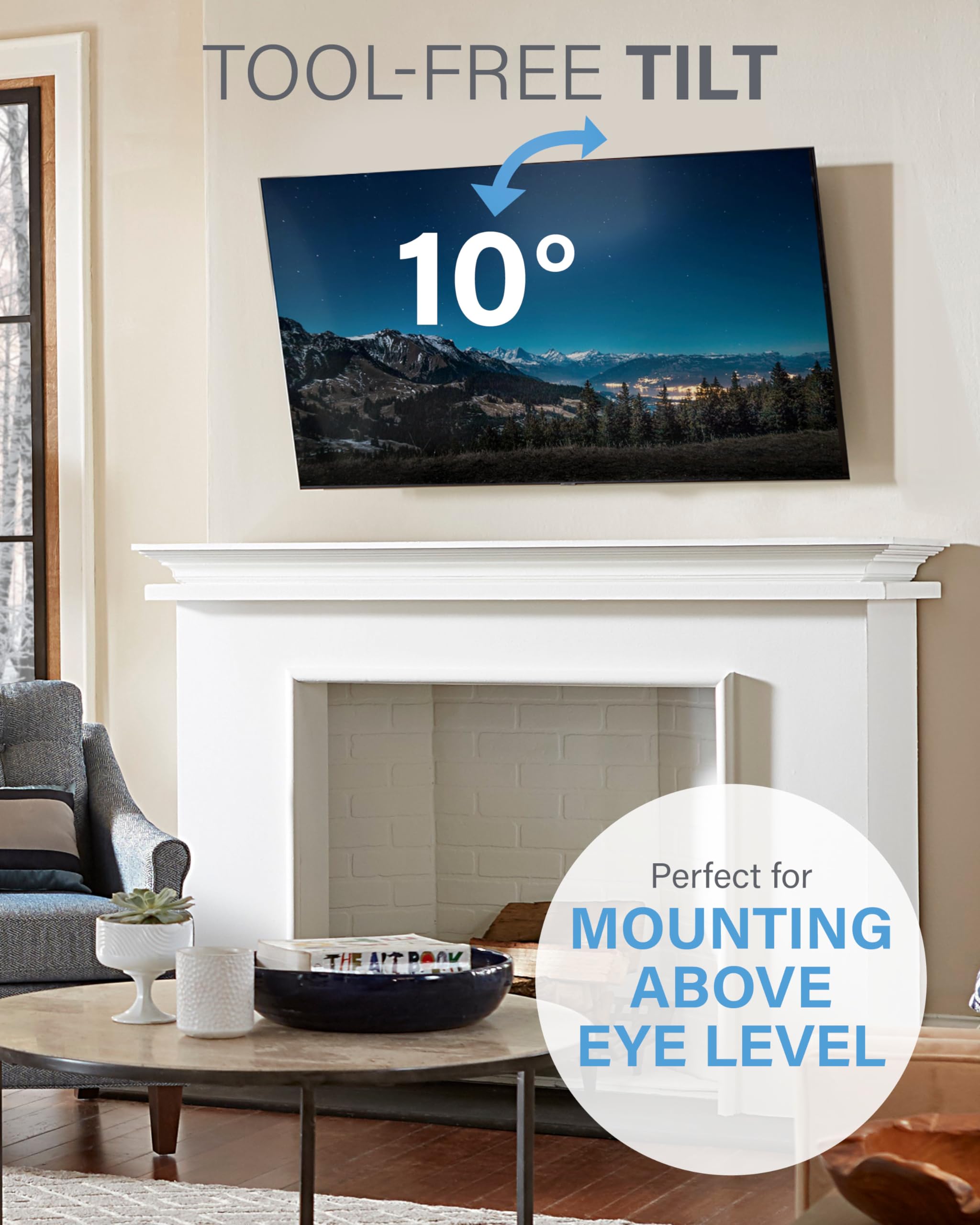 SANUS Soporte inclinable para TV – Soporte Universal de Pared para TV de 32 a 55 Pulgadas con diseño de Perfil bajo – Fácil instalación Incluye Cambio Lateral y Todos los Accesorios