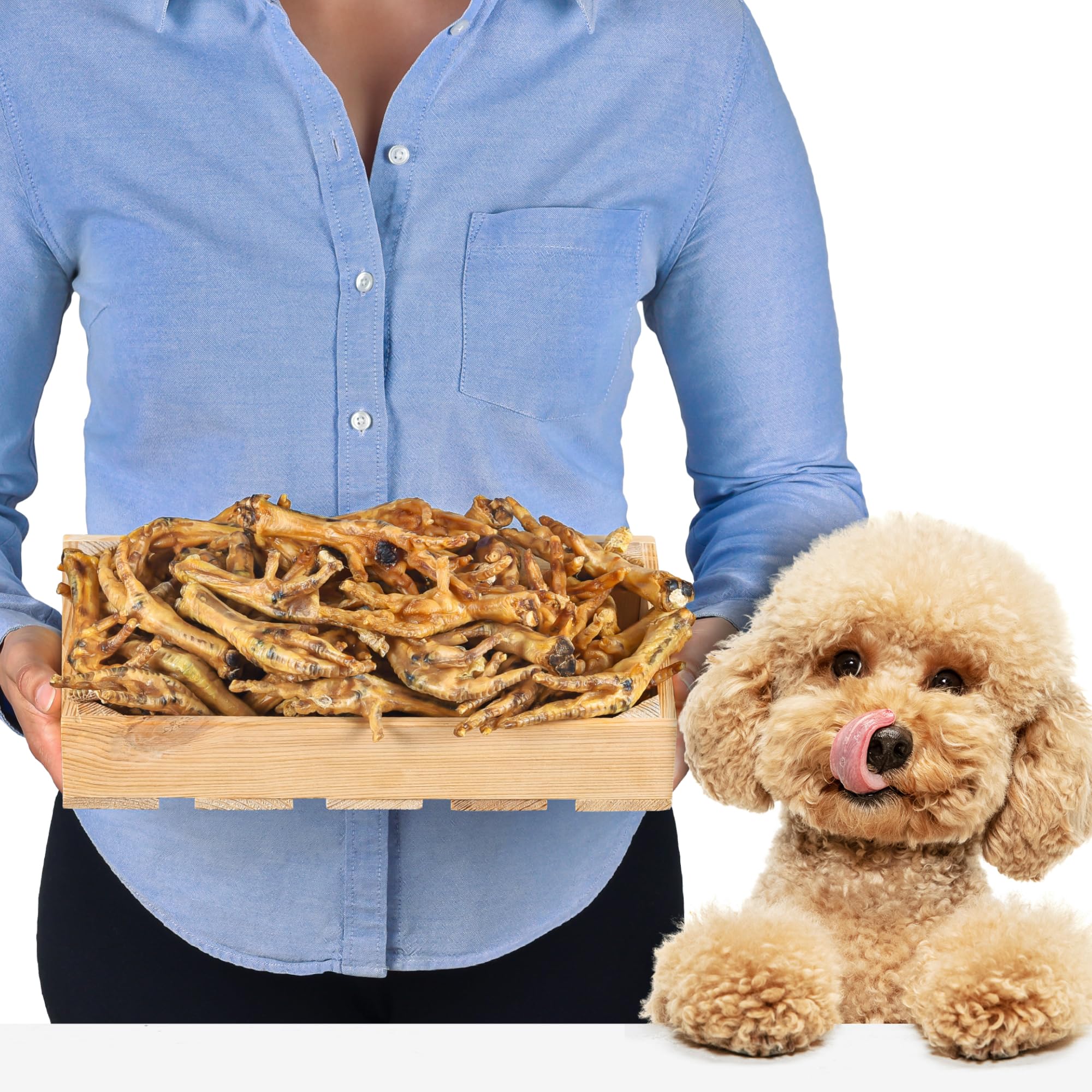 Hühnerfüße für Hunde 1 kg (ca. 45–55 Stück) | Luftgetrockneter Premium Kausnack | 100% Huhn | Zahnpflege & Gelenkunterstützung | getreidefrei & hypoallergen