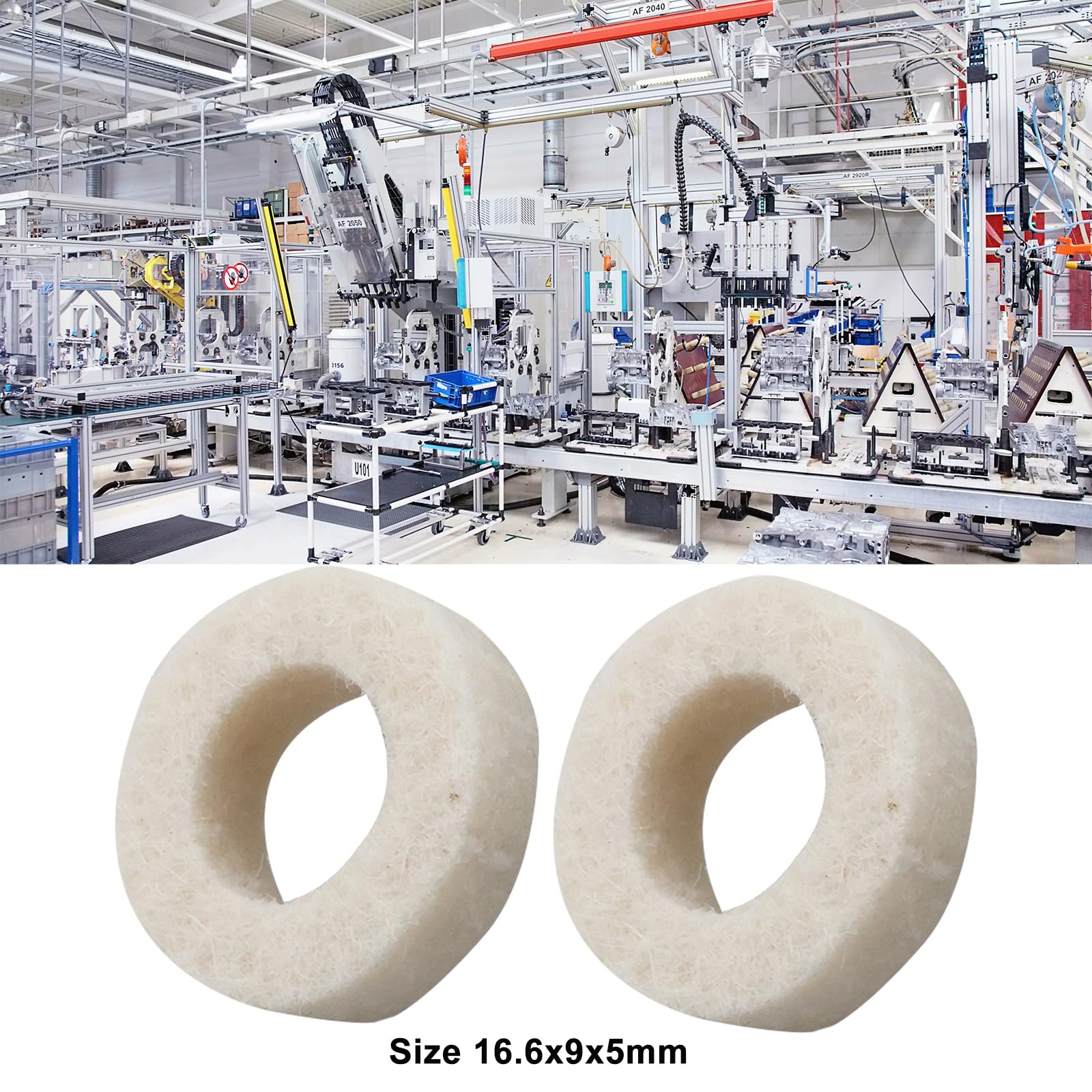 Briny River 100Pcs Soft Felt Washers 16.6x9x5mm Suitable for Electronic Appliances Machinery Automobiles Home DIY - Image 3