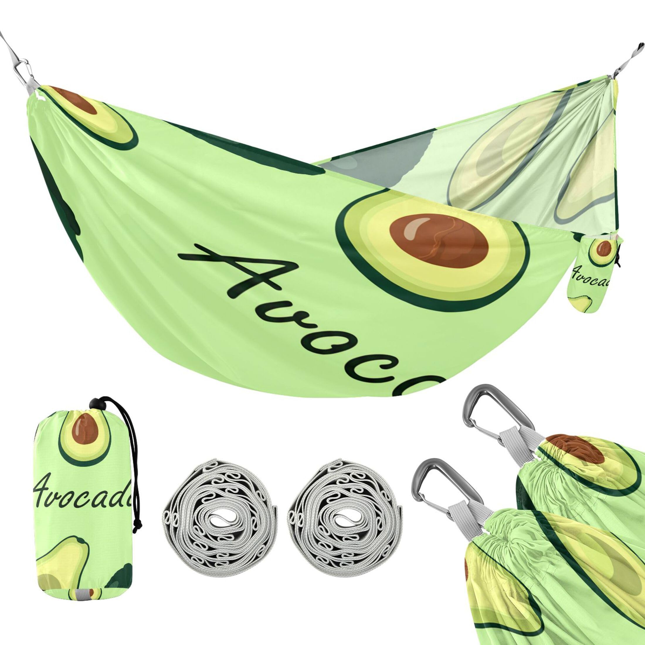 Takiito Avocados Hammock 330 lb Capacity Travel Camping Hammock with Tree Straps, Portable Lightweight for Outdoor Beach Backpacking Backyard Patio