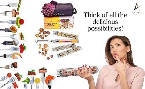 Miniatura 2 de Cestas de barbacoa de acero inoxidable con mango desmontable y bolsa de almacenamiento