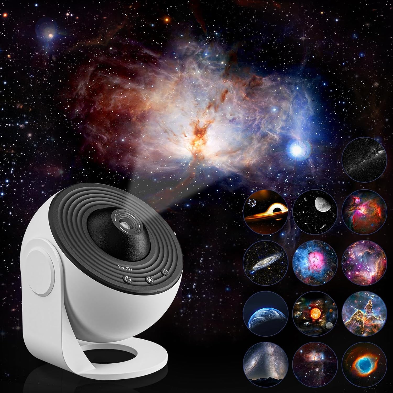 Febotak Black & White Galaxy Projector 13-In-1 Star Projector, Planetarium Projector With 13 Planetary Discs Nebula/Moon/Solar System, Starry Night Sky Projector Skylight Star Projector With Timer For Kids Adults