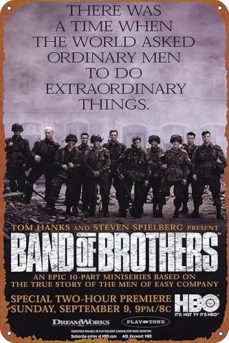 Band of Brothers - Letrero de metal para decoración de pared, divertido letrero de hojalata vintage, póster de pared para cafetería, bar,
