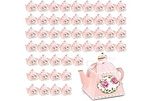 Eorbow Tea for Two Party Decorations: Elegant & Vintage Mini Teapot Favor Boxes