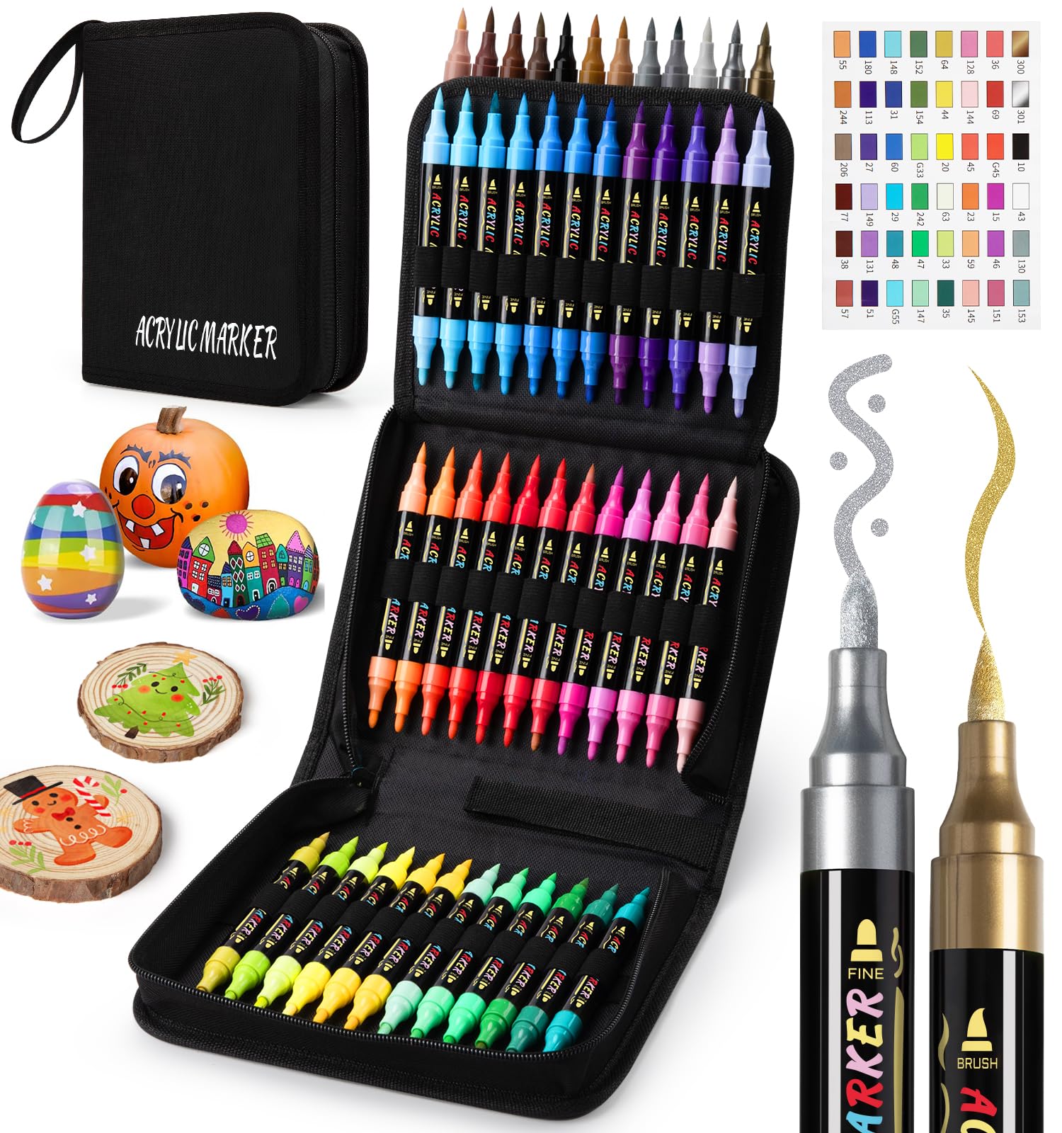 アクリルペイントマーカーペン【️全48色】　② 楽天市場】アクリルマーカーペン 48色 アクリルマーカー