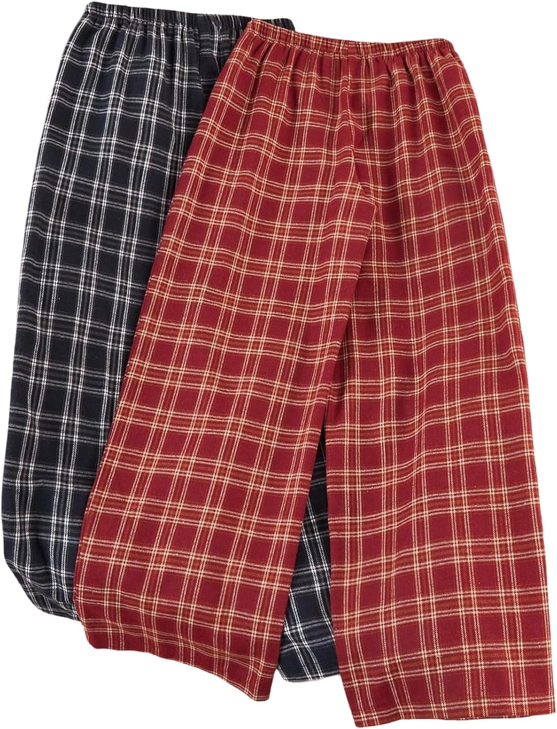 SHENHE Women's 2 Pack Plaid Lounge Pants Elastic Waist Low Rise Pajama Bottoms Pj Pants