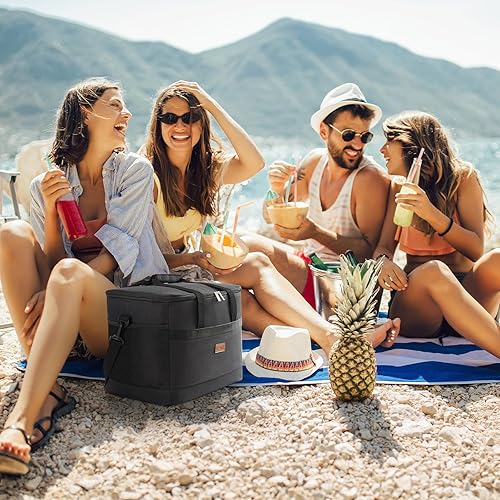 Miniatura 5 de Lifewit Bolsa enfriadora de 305060 latas plegable y aislada, bolsa de almuerzo grande a prueba de fugas, bolsa portátil para campamento,