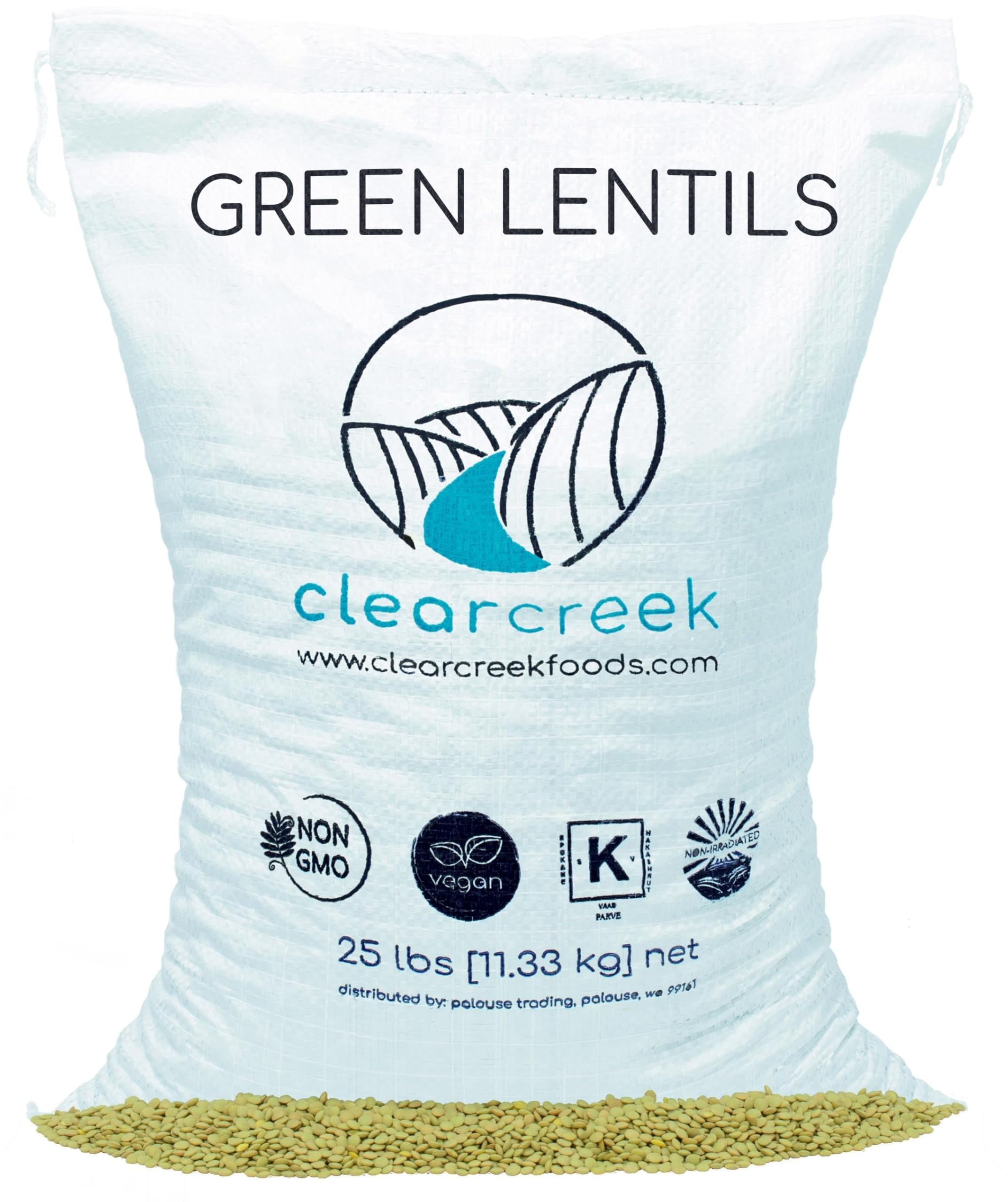 Palouse Brand Grown in Montana Green Lentils • 25 lbs • Non-GMO • Kosher • Vegan • Non-Irradiated