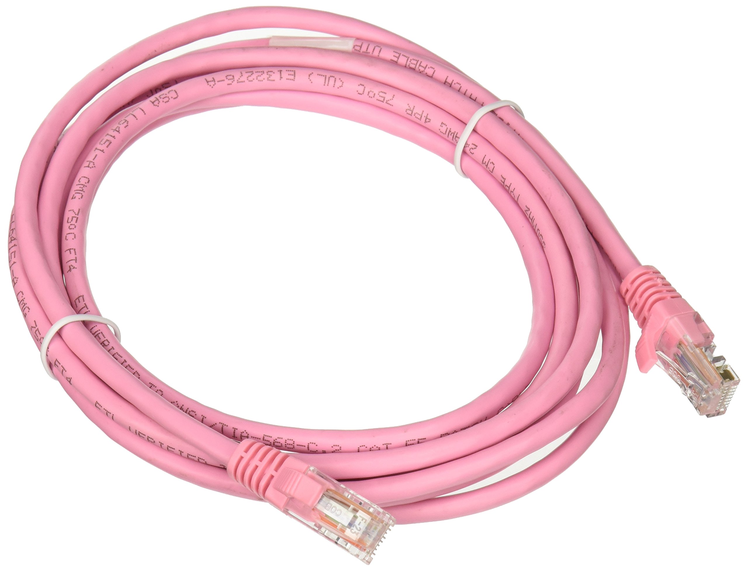 C2G 00500 Cat5e Cable - Snagless Unshielded Ethernet Network Patch Cable, Pink (9 Feet, 2.74 Meters)