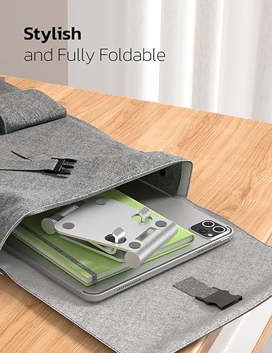 Miniatura 6 de Nulaxy Paquete de 2 soportes plegables dobles para teléfono celular, soporte plegable para teléfono de escritorio totalmente ajustable, compatible