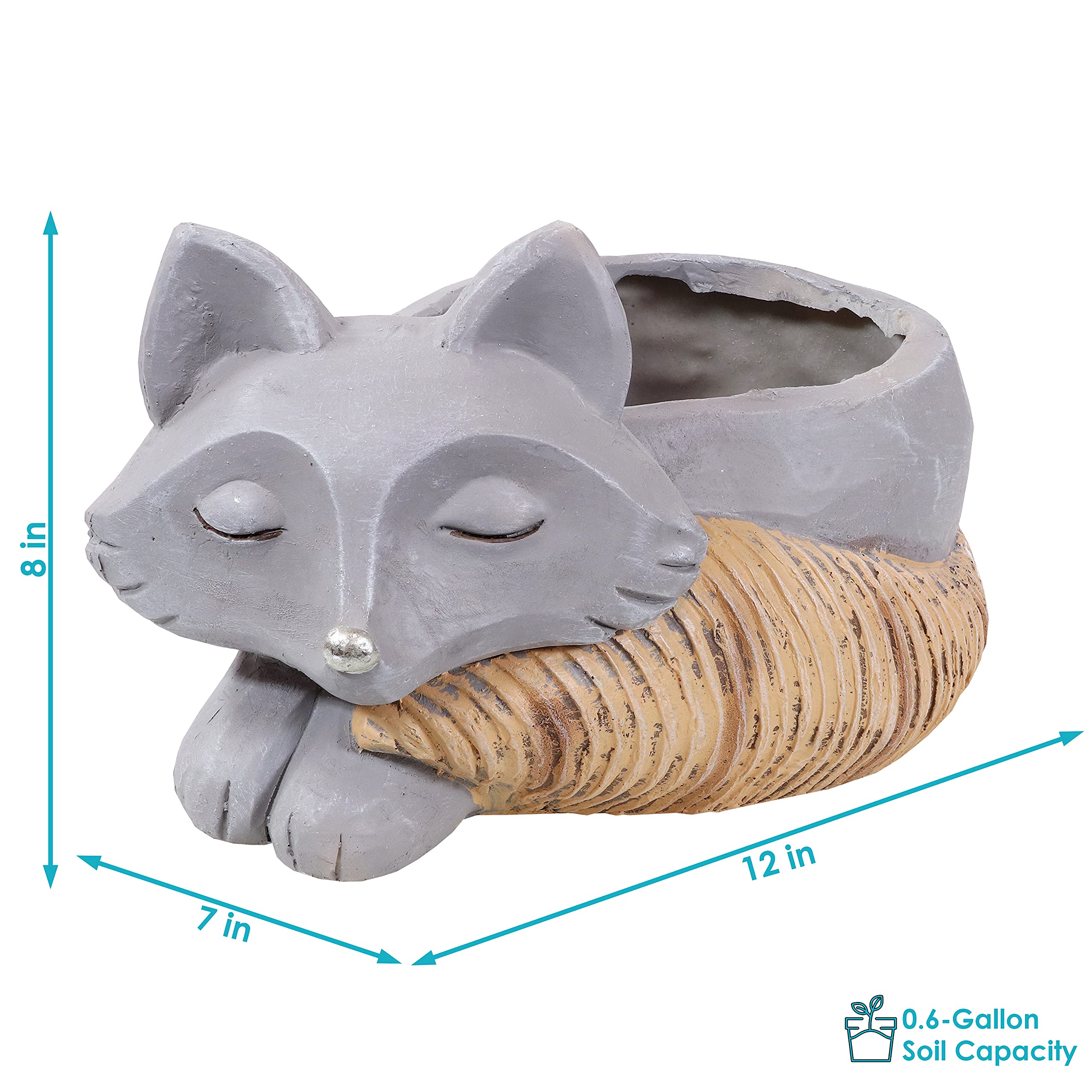 Amazon.com: Sunnydaze Finley the Fox Planter Statue Decor - Hand