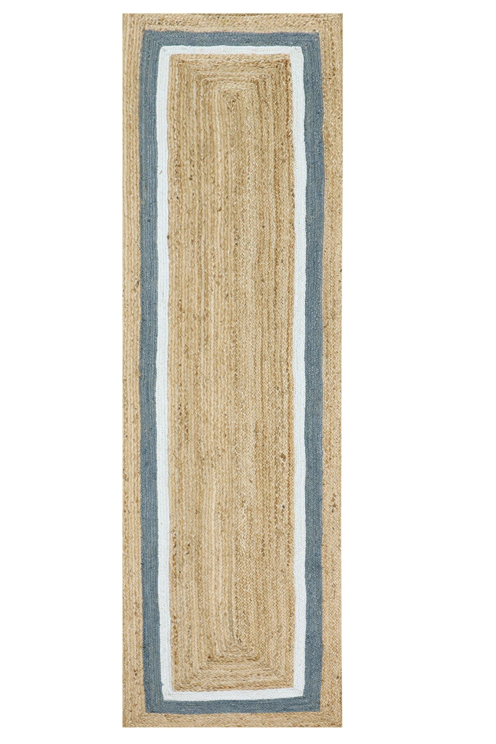 CASAVANI Heavy Material Hand Braided Jute Rug 3x10 Kilim Runner Natural Jute Beige Multi Hand Woven Rug Flatweave Runner Indoor Outdoor Rugs for