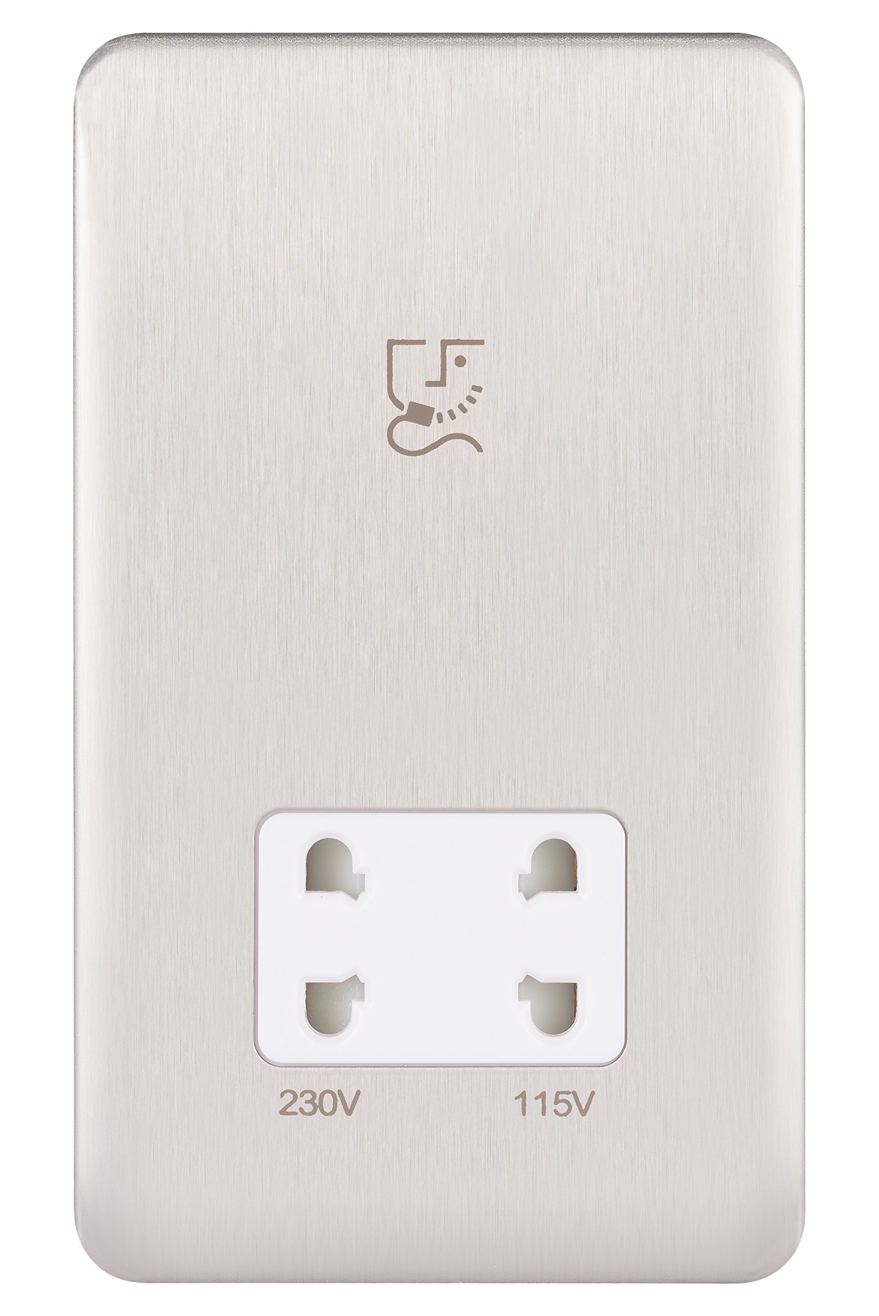 Presa Rasoio Doppia Tensione 115 V 230 V Cromo Lucido Stile - Foto 9