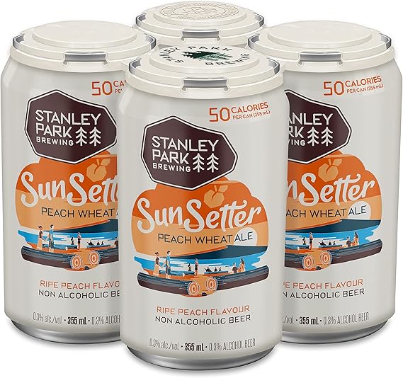 Stanley Park NonAlcoholic Sun Setter Peach Wheat Ale, 355 mL Cans