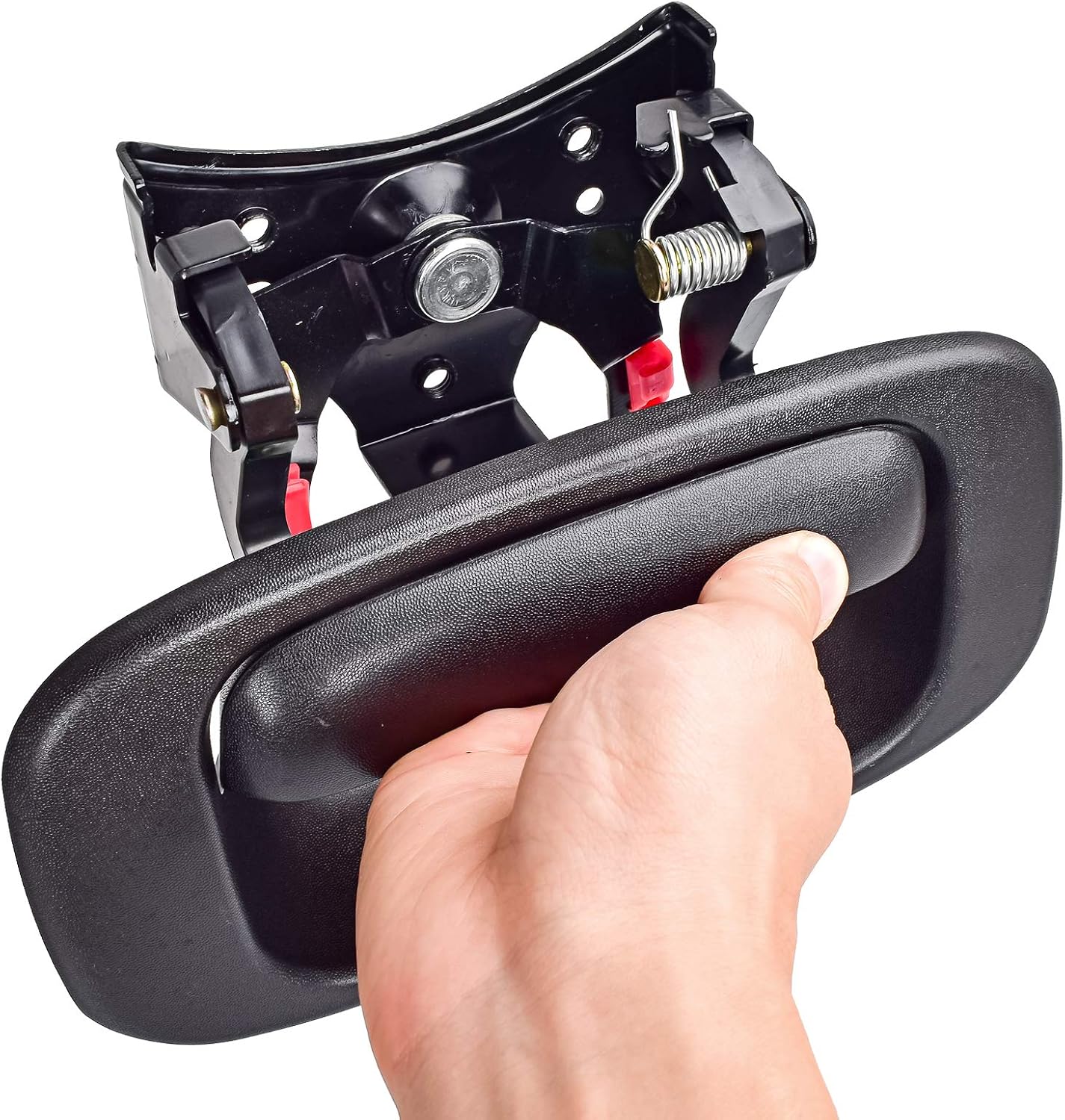 FAERSI Tailgate Handle Latch and Bezel Trim with Rod Clips Replacements for 1999-2007 Chevy Silverado GMC Sierra 1500 2500 3500 HD Pickup Truck, Replace OE# 15228539, 15997911, 15228541, 15228540