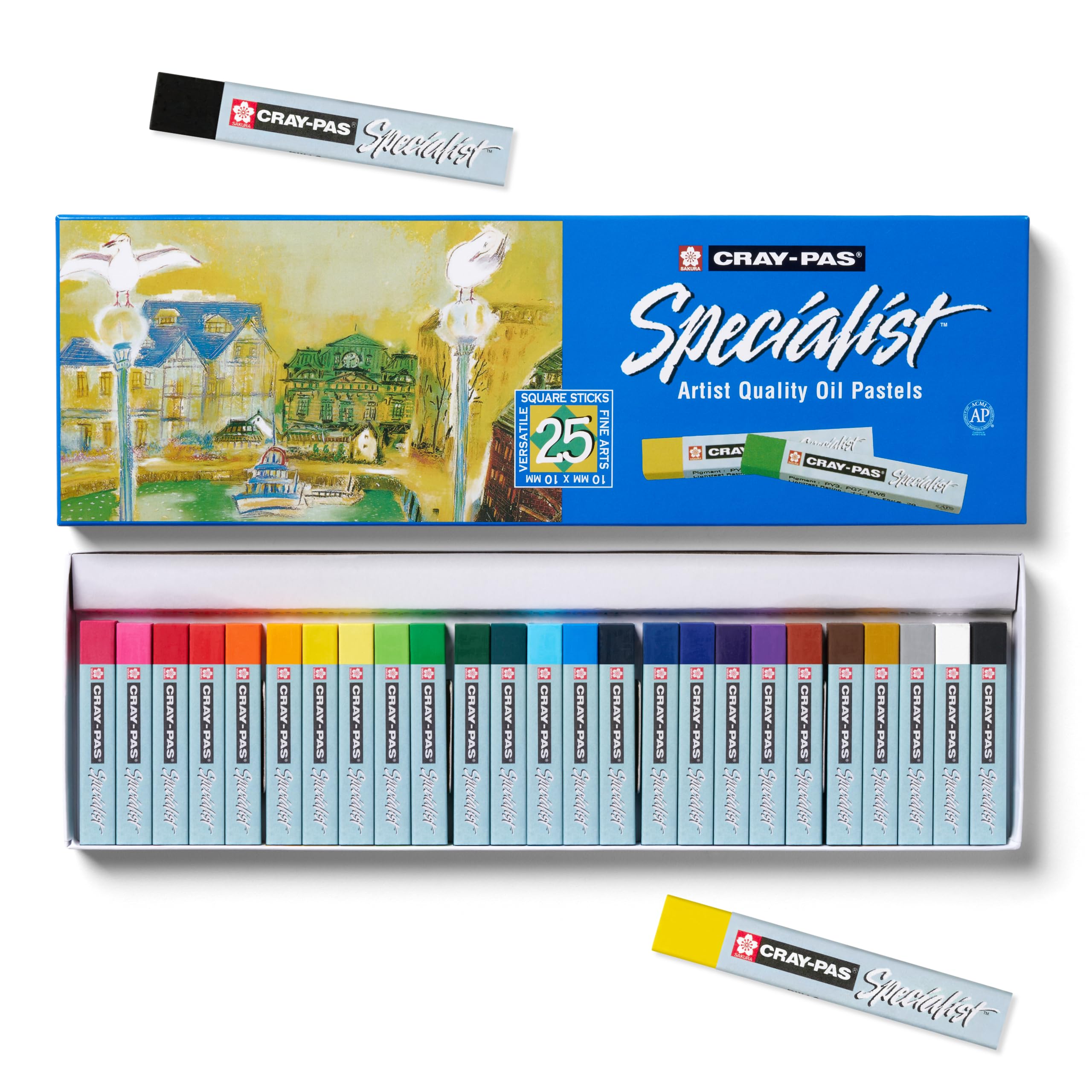 SAKURA Cray-Pas Specialist Oil Pastel Set - Premium Quality Pigments, Wax & Oil - 25 Colors
