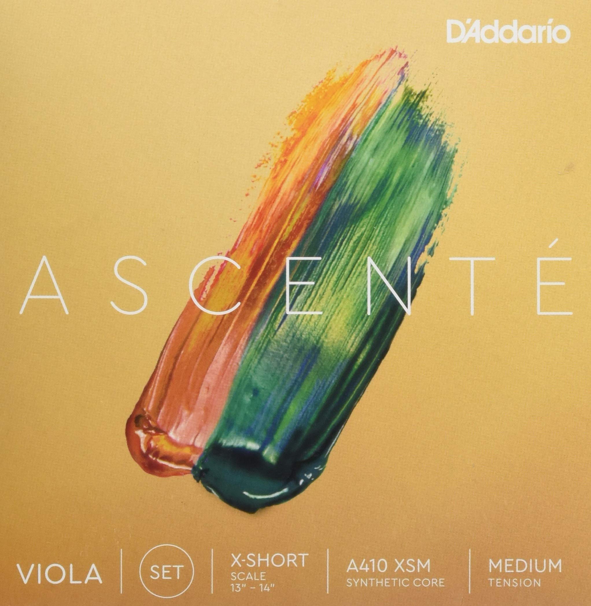 D'Addario Ascenté Viola String Set, Extra-Short Scale, Medium Tension