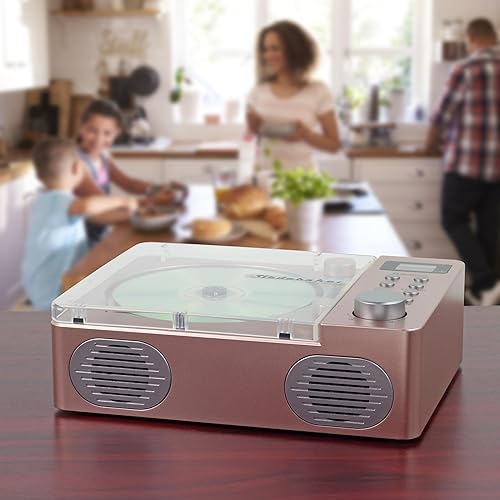 Vista 5 de Studebaker SB3720 Portable Stereo Bluetooth CD Player with MP3 Playback, FM Radio, USB, and Built-in Rechargeable Battery (Rose Gold)