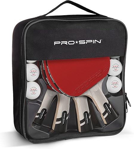 Miniatura 2 de PRO-SPIN Ping Pong Paddles Set of 4  ITTF Approved Carbon Table Tennis Rackets and Balls  Professional Quality Set with 8 Tournament-Grade Ping-Pong