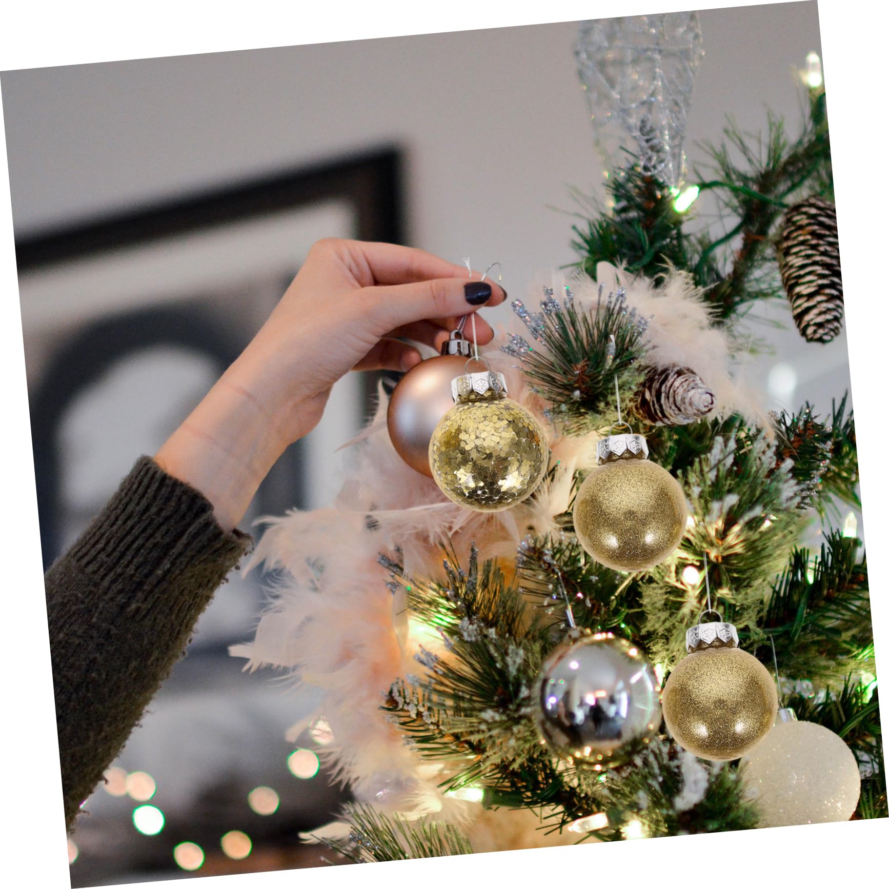 Garneck 30stücke Weihnachtsbaumkugeln zum Aufhängen Christbaumkugeln aus Robustem Material Dekokugeln für Weihnachtsdeko Anhänger für Christbaum Weihnachtskugeln für Zuhause und Büro