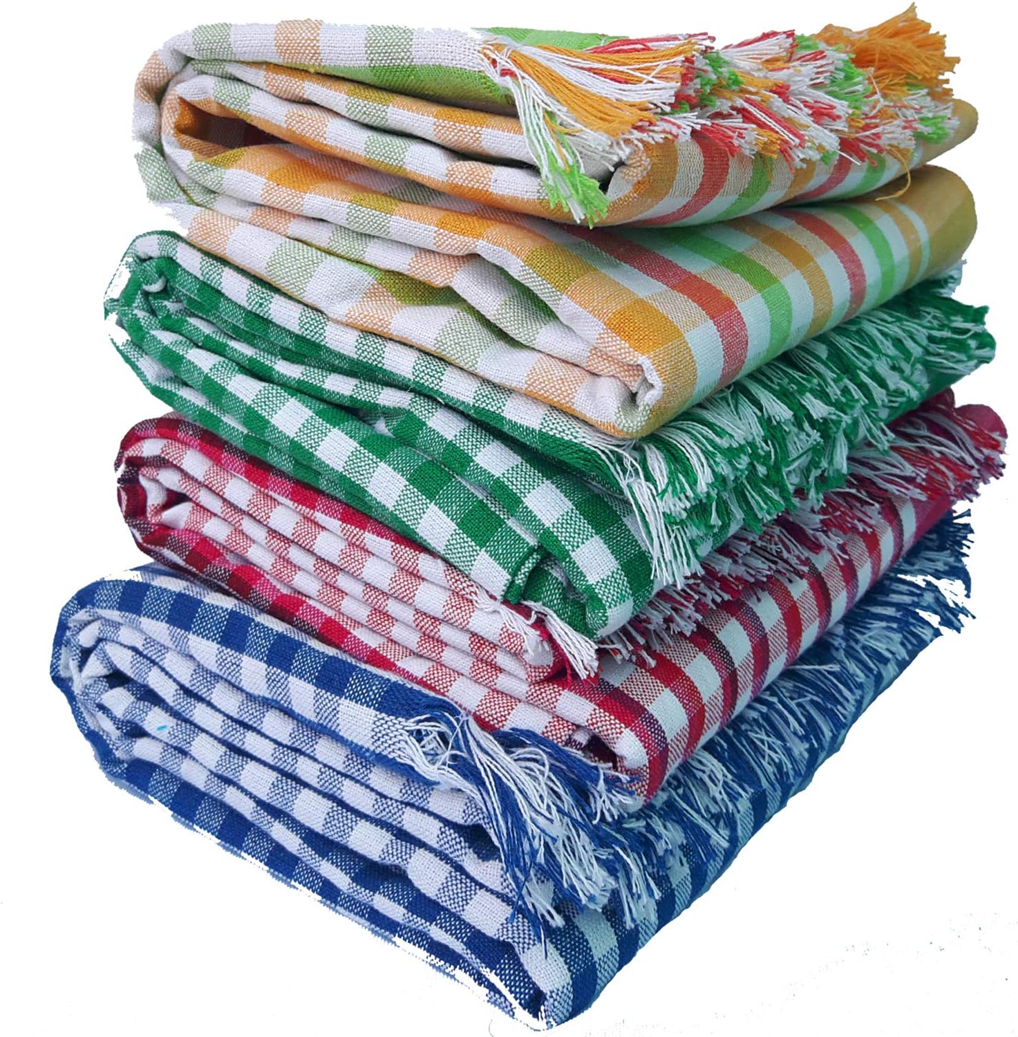 MESH MASTERS Handloom Towels 100% Pure Cotton (Pack of 6) with 1 Year Guarantee XXXL Size 36/72Inch(90/180cm) 3/6feet 800 GSM Heavy Quality(Multi Color) MMN:35