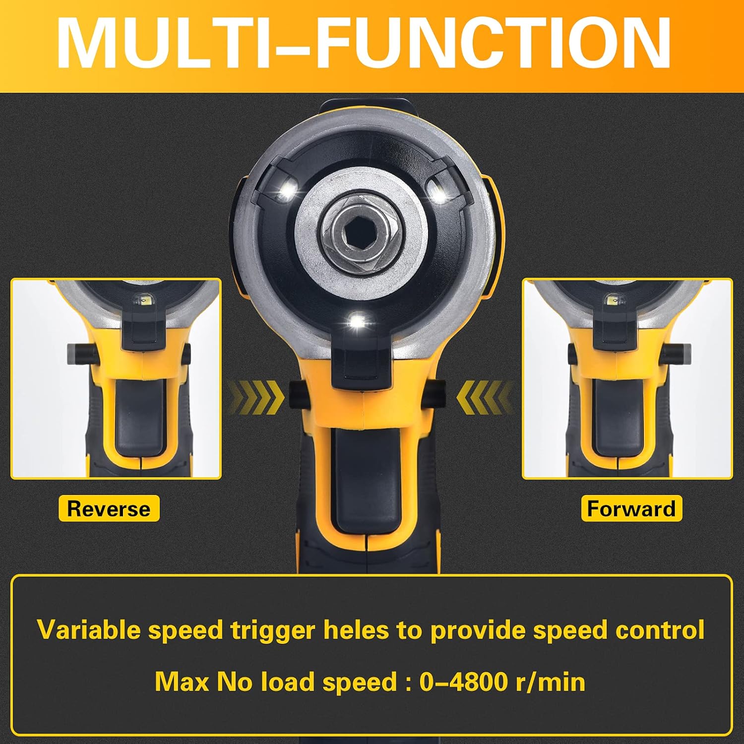 UVOL Cordless Impact Wrench with toolbox, 1/2 Inch Brushless Motor Battery Power Drill/Driver with 5 Sockets & 13 Driver Bits, Power Impact Wrench with Battery & Charger, 21V/4.0Ah (BX8501) : Everything Else