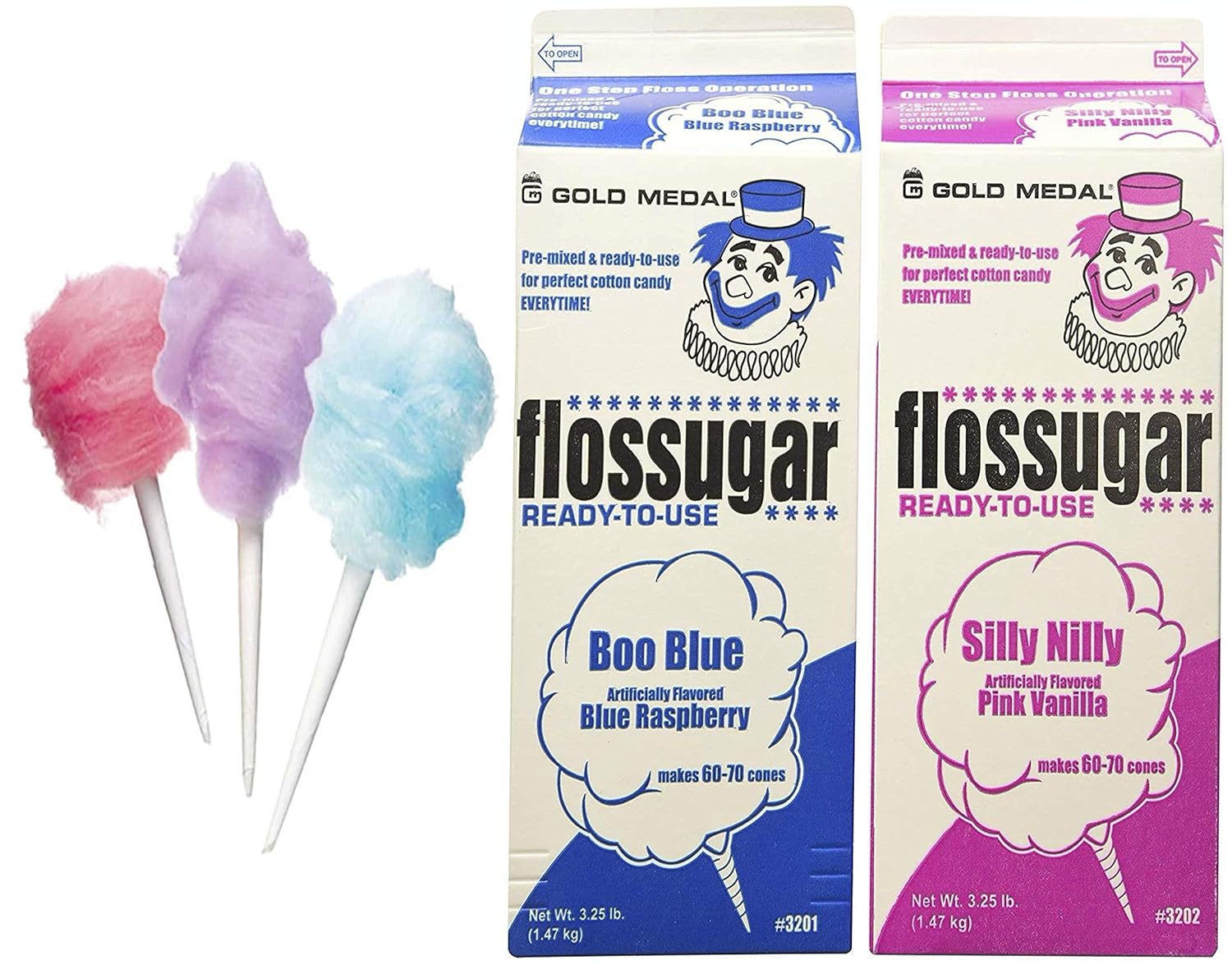Concession Essentials - CE 2 Pack Sugar Cherry and Blueberry 2 Pack Cotton Candy Sugar Cherry and Blueberry : Everything Else