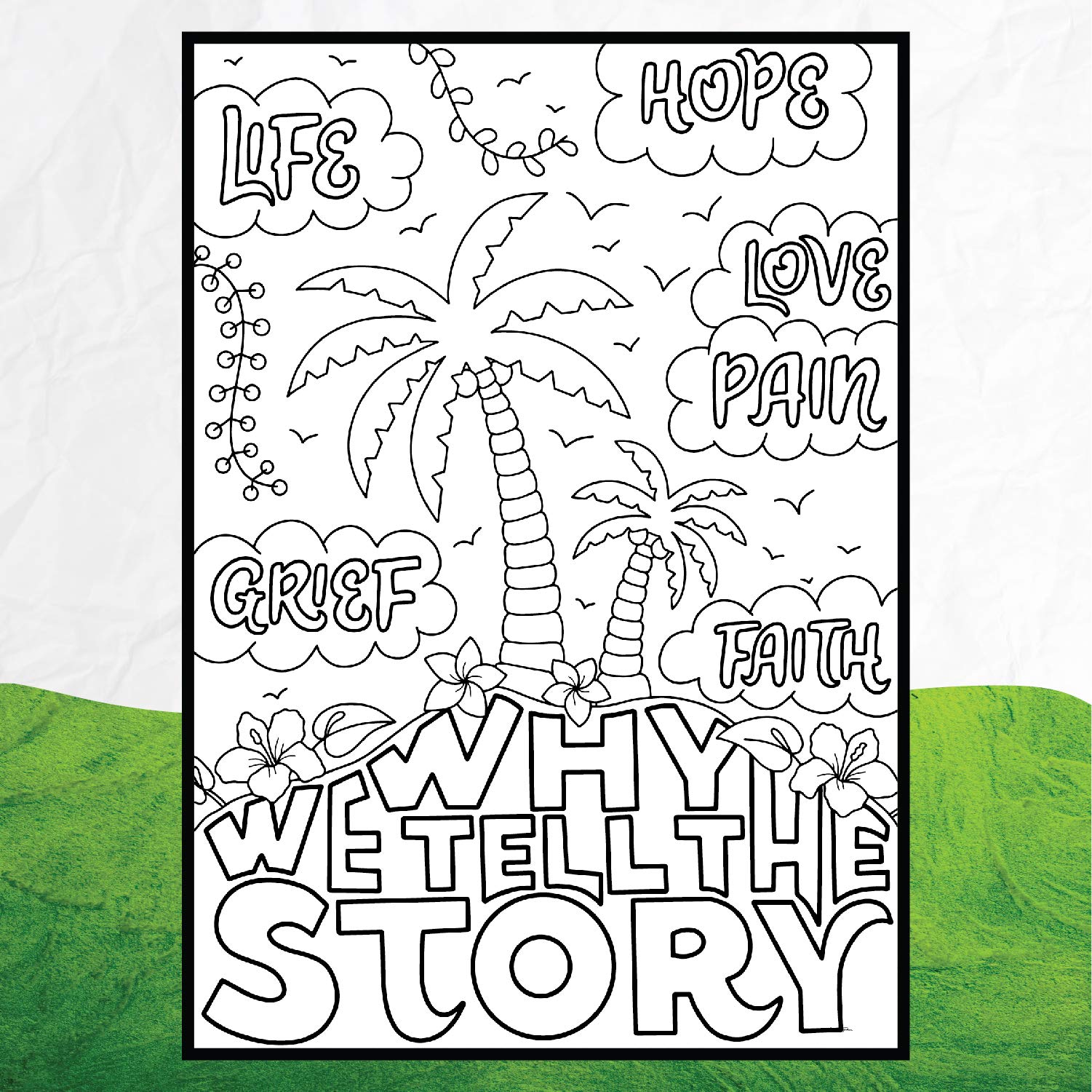 Coloring Broadway - ONCE ON THIS ISLAND inspired Coloring Postcards (Set of 4) "Why We Tell The Story" Collection, Broadway Musical Merchandise, Ideal Gift for a Broadway Theater Lover - Image 4