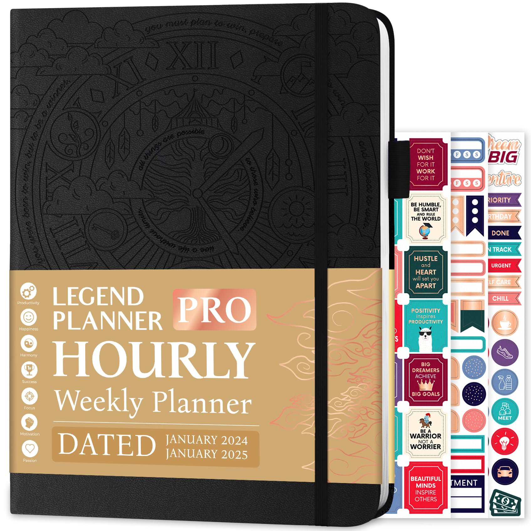 Legend PlannerWeekly PRO Schedule Dated (2024-2025) (A4 (8.5" x 11"), Black)