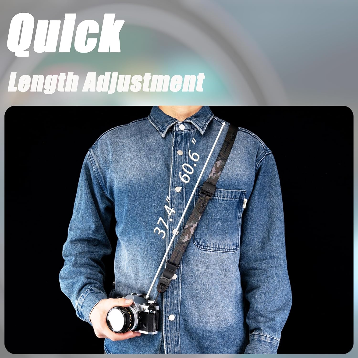 Camera Strap,Quick Release Adjust Neck Shoulder Strap for Photographers Film SLR APS-C DSLR Mirrorless Cameras 25mm - Image 5