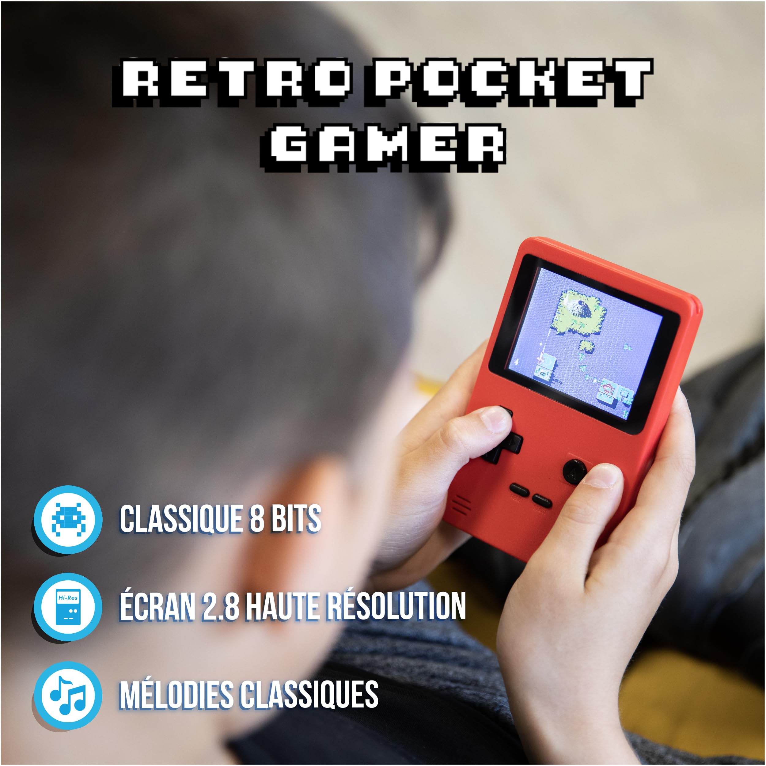 Game Boy Rétro Console, 3 Pouces Écran IPS Rétro Console De Jeu Portable Avec 520 Jeux Classiques, Consoles Support Portable Pour Connecter La Télévision Et Console Retrogaming